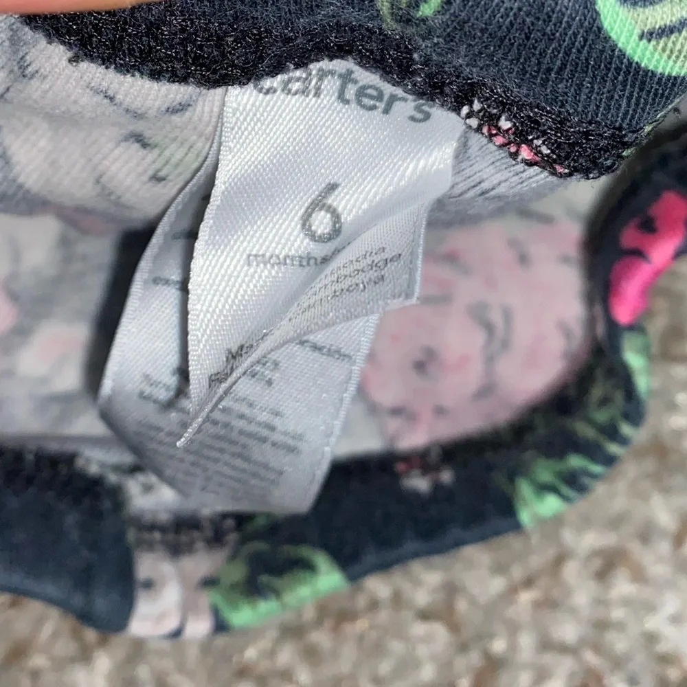 Floral Kids Leggings - Black and Pink size 6M
